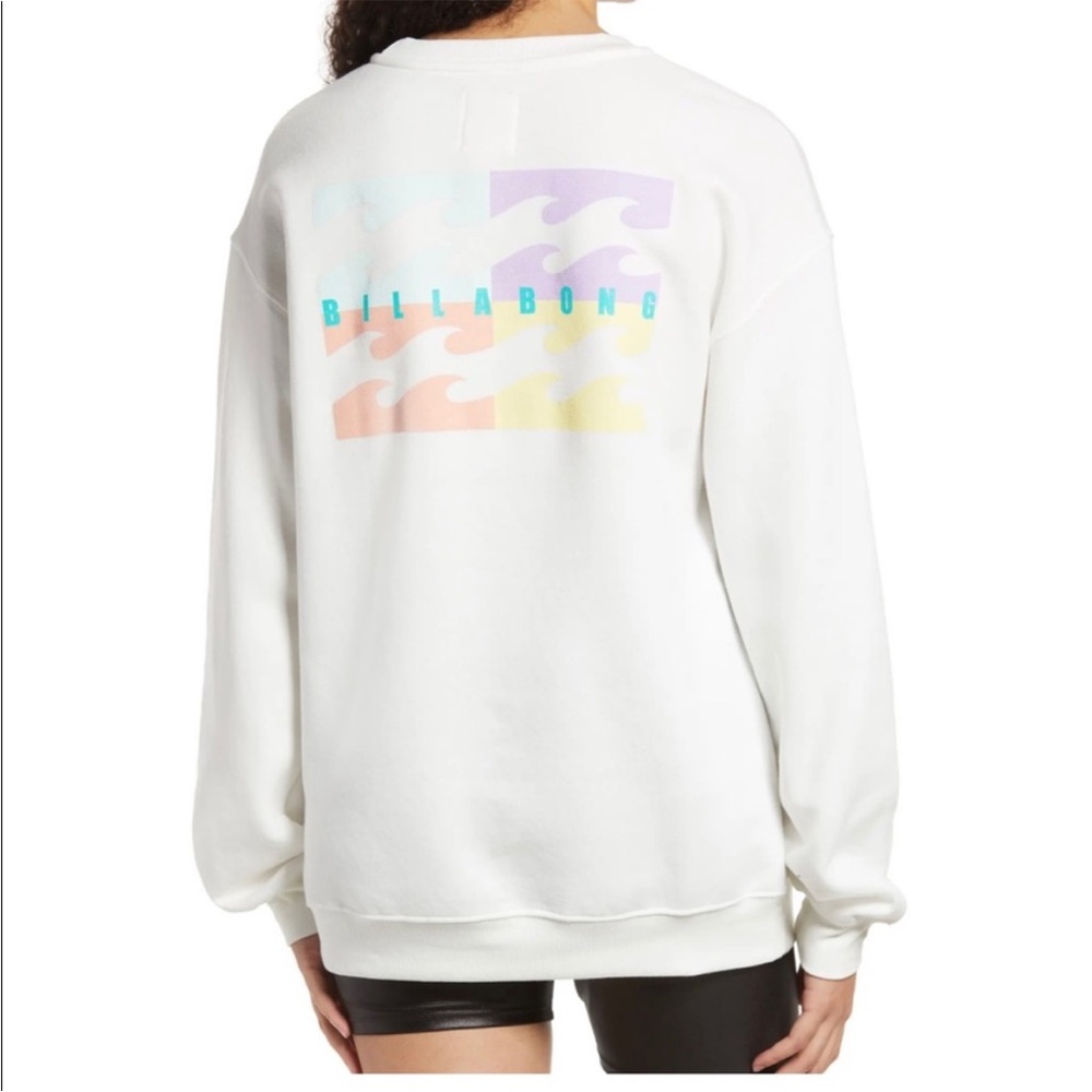 Billabong Multi Color Waves Pullover Sweatshirt Size Medium